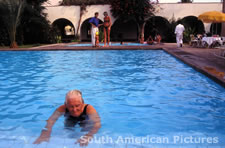 pgm0168 Maria Reiche 90 years old in Nasca Swimming Pool